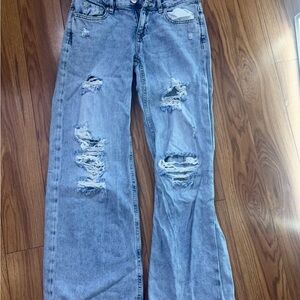 Aeropostale Light Blue Distressed Flare Jeans